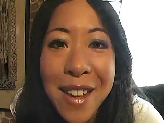 Asian Lesbian taste her first Blonde