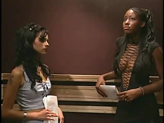 interracial lesbian sex in elevator
